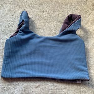 FIVE THE LABEL DANCE TOP reversible blue and plum yxl